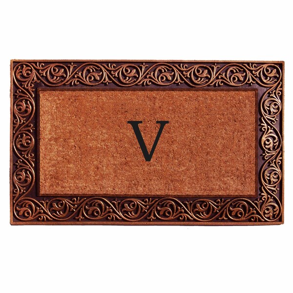 Calloway Mills Monogram Door Mat, Bronze, Black, Natural, 18 in W x 30 in L 10003BRNZV - main